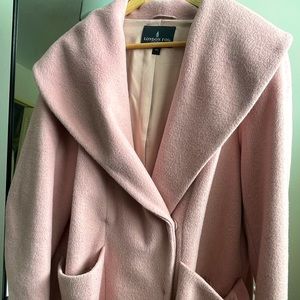 London Fog XXL blush pink lined wool blend winter coat